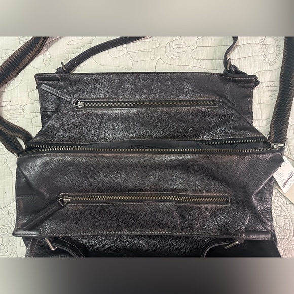 NWT Free People Atlas Leather Tote Black Oversized Slouchy Shoulder Bag - Picture 7 of 15